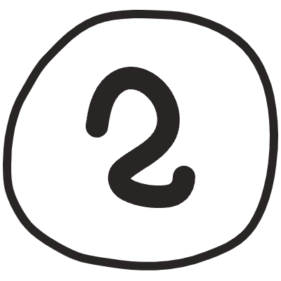 Number 2 1 Element from Doodles (Monochrome) Set