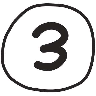 Number 3 1 Element from Doodles (Monochrome) Set
