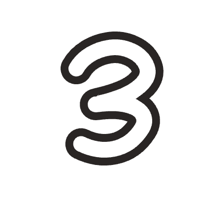 Number 3 2 Element from Doodles (Monochrome) Set