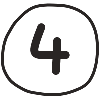 Number 4 1 Element from Doodles (Monochrome) Set
