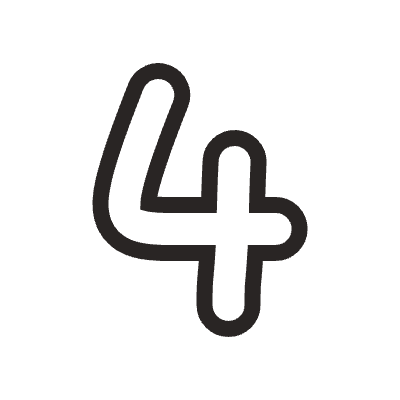 Number 4 2 Element from Doodles (Monochrome) Set