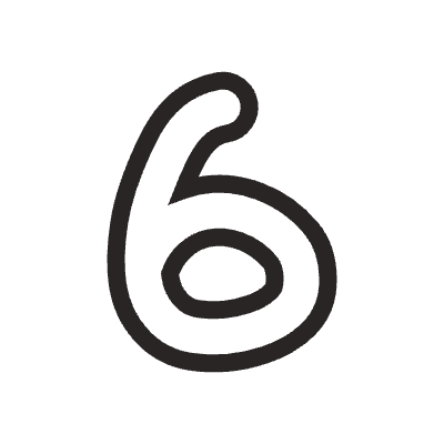 Number 6 2 Element from Doodles (Monochrome) Set