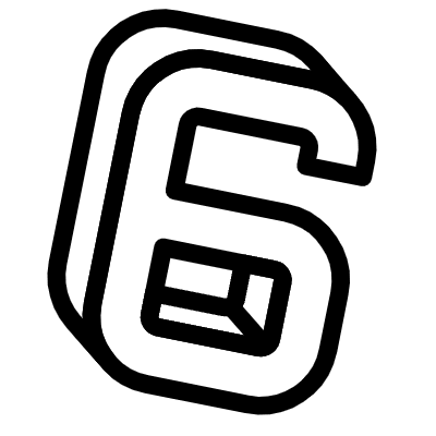 Number 6 Six Element from 3D Fun (Line) Set