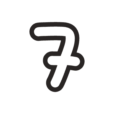 Number 7 2 Element from Doodles (Monochrome) Set