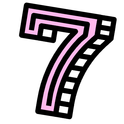Number 7 Seven Element from 3D Fun (Texturized) Set