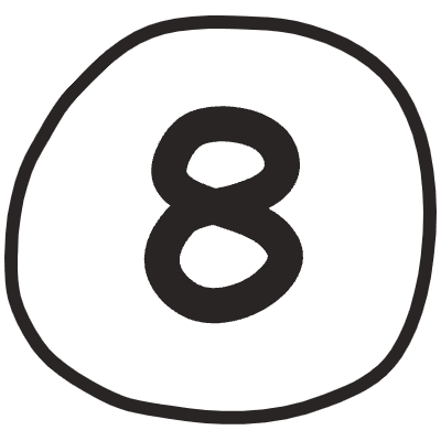 Number 8 1 Element from Doodles (Monochrome) Set