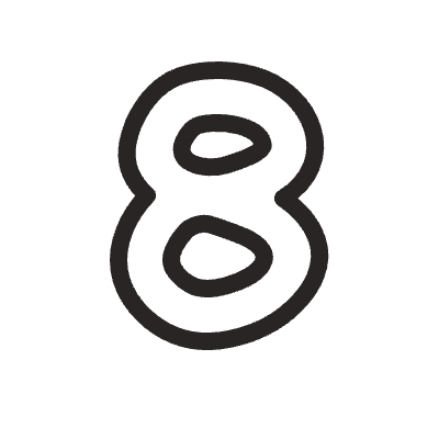 Number 8 2 Element from Doodles (Monochrome) Set