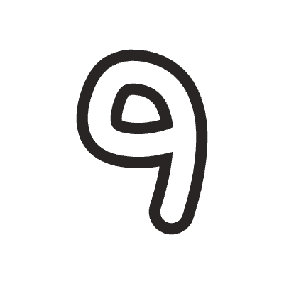 Number 9 2 Element from Doodles (Monochrome) Set