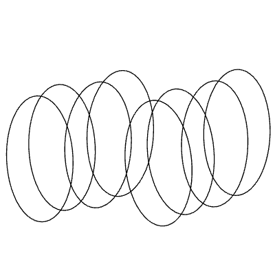 Oval Vertical 2 Element from 3D Motifs (Wireframe) Set