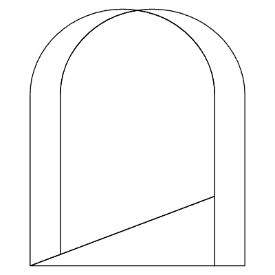 Rectangle Curved 2 Element from Symbols 3D - Line Set