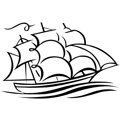 Sailing Ship 1 Element from Flourishes Motifs Set