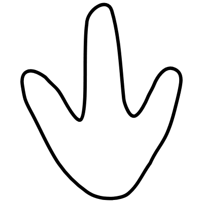 Shape Abstract Footprint Chinken Element from Organica (Line) Set