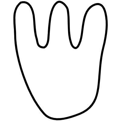 Shape Abstract Footprint Tulip Element from Organica (Line) Set