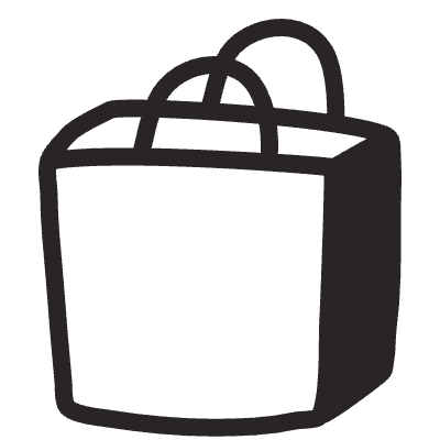 Shopping Bag Element from Doodles (Monochrome) Set
