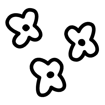 Small Flowers Line Element from Scribbles (Variable Thickness Style) Set