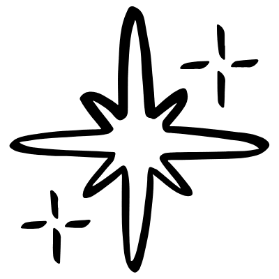 Star Sparkle Shine Doodle 5 Element from Scribbles (Sketch Style) Set