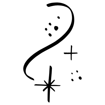 Star Wink Swirl Doodle Element from Scribbles (Sketch Style) Set