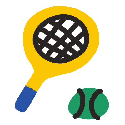 Tennis Sport Element from Doodles (Flat) Set