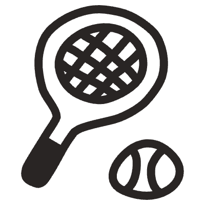 Tennis Sport Element from Doodles (Monochrome) Set