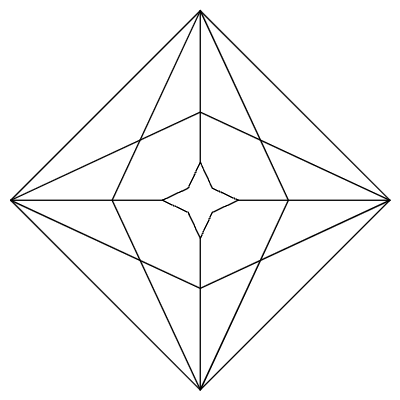 Triangle Pyramid Octahedron 2 Element from 3D Motifs (Wireframe) Set