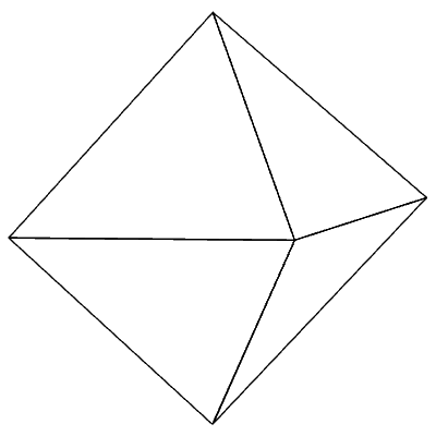 Triangle Pyramid Octahedron 3 Element from Symbols 3D - Line Set