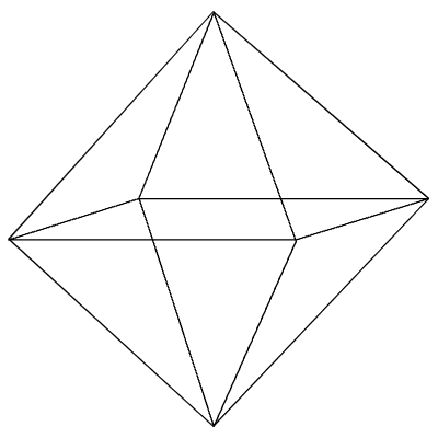 Triangle Pyramid Octahedron 3 Element from 3D Motifs (Wireframe) Set