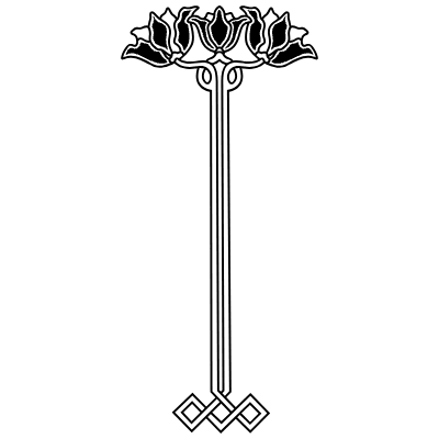 Vertical Ornament 10 Element from Art Nouveau Motifs Set