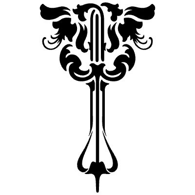 Vertical Ornament 16 Element from Art Nouveau Motifs Set