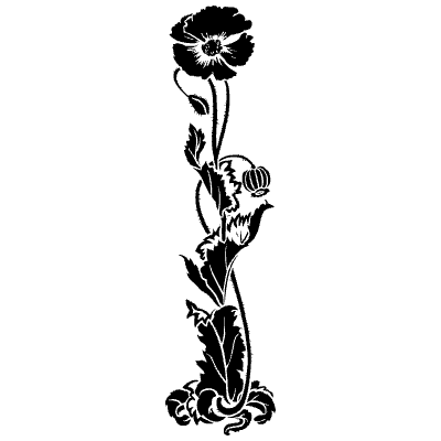 Vertical Ornament 19 Element from Art Nouveau Motifs Set