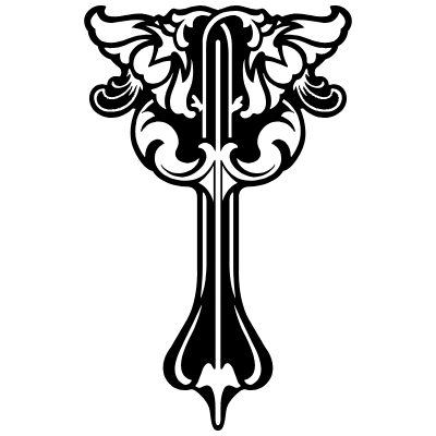 Vertical Ornament 20 Element from Art Nouveau Motifs Set