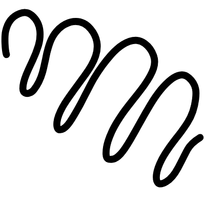 Wiggle Line Curve Doodle 1 Element from Scribbles (Variable Thickness Style) Set