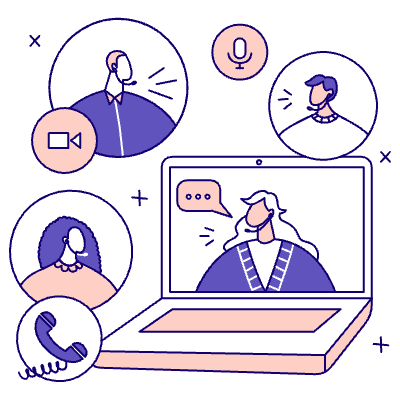 Virtual Meeting 4 Illustration from Bangalore - Pro Set
