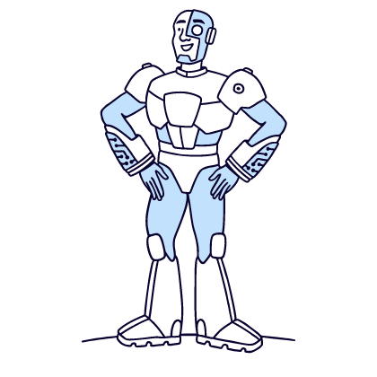robot half human drawing