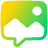 Chat Bubble Mms Media Photo Icon from Plump Gradient Set