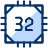 Computer Chips 32 Bit Icon from Cyber Duotone - Free Set