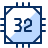 Computer Chips 32 Bit Icon from Cyber Duotone Set