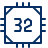 Computer Chips 32 Bit Icon from Cyber Line Set