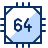 Computer Chips 64 Bit Icon from Cyber Duotone Set