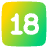 Content Rating 18 Up Icon from Plump Gradient Set