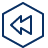 Rewind Hexagon Icon from Cyber Line Set