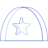 Circle Half Star Wireframe Element from Volumetric Shapes Set