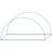 Circle Half Up Wireframe Element from Volumetric Shapes Set