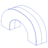 Curve Half Wireframe Element from Volumetric Shapes Set