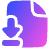 File Document Download Save Icon from Plump Gradient Set