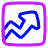 Growth Analytics Chart Up Gain Icon from Plump Neon Set