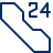 Phone Call 24 Hours Icon from Cyber Line Set