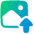 Upload Upscale Image Icon from Plump Gradient Set