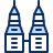 Building Twin Tower Icon from Cyber Duotone Set