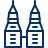 Building Twin Tower Icon from Cyber Line Set