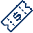 Ticket Discount Dollar Icon from Cyber Line Set